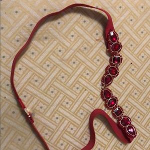 BCBG red jewel stretch belt m/l